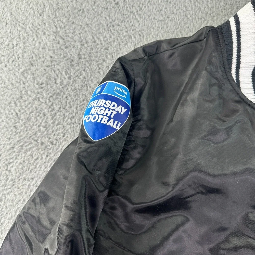 Starter Varsity Bomber Jacket Mens Medium Black Denver Thursday Night Football